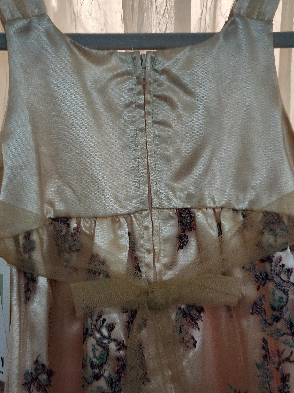 Bonnie Jean Ivory Dress with Purple Floral Embroidery, S-4T, NWT - Picture 9 of 10